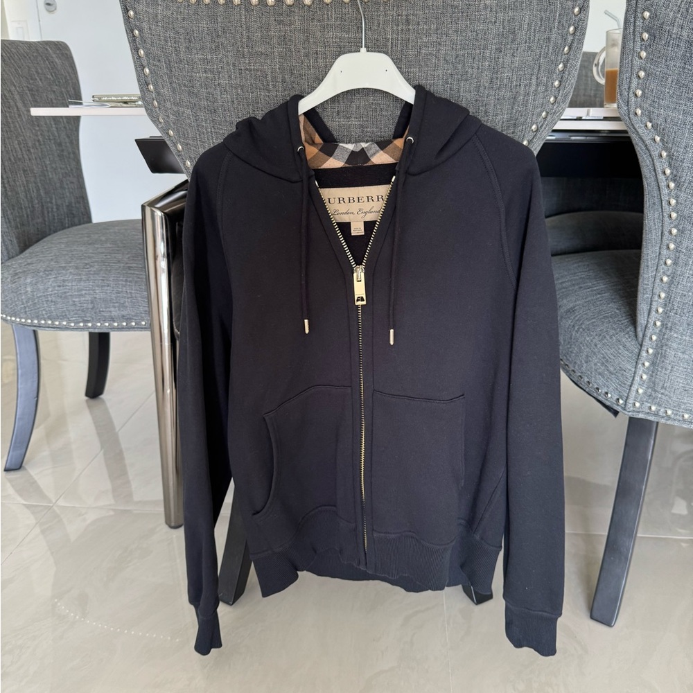 Burberry Black Hoodie with Gold Zipper